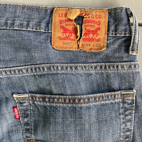 Vintage Y2K 569 Levis W34 L32 Faded Blue - Picture 4 of 9